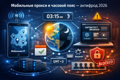 Мобильные прокси и часовой пояс в антифроде при регистрации аккаунтов