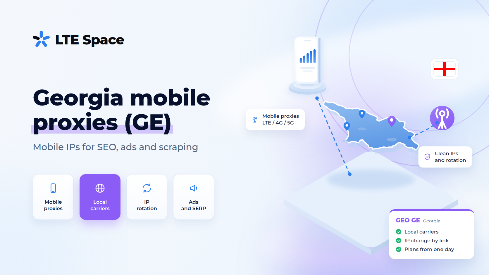 Georgia mobile proxies GEO GE for SEO, ads and scraping